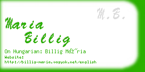 maria billig business card